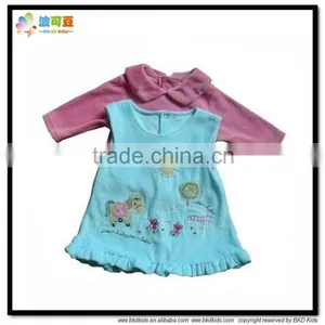 BKD2015 New Arrival Little Girl Fleece Dresses Set thumbnail-1