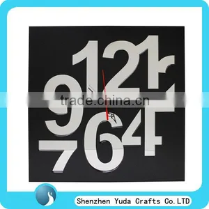 Home Decoration Clock Clear Acrylic Wall Clock Number Laser Cut Clock Wholesale Cheap Made in China thumbnail-1