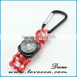 Woven Paracord Lanyard Keychain Outdoor Survival 7 Strand Flintstore Paracord Parachute Cord Lanyard Keyring Carabiner Hook Kits thumbnail-1