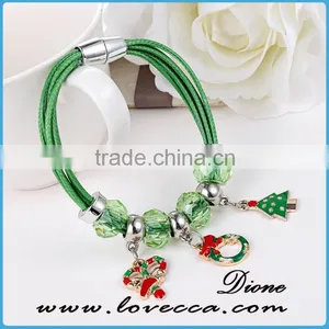 New Christmas Gift Charm Bracelet Bracelet Jewelry Santa Claus Christmas Tree Paracord Bracelets thumbnail-2