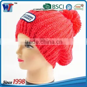 High Quality Pom Pom Cheap Custom Winter Hat Knitted Beanie Knitted Hat thumbnail-1