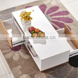 Walnut and White Color Modern Design Teapoy thumbnail-3
