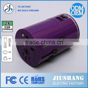 Outlet Travel Adapter Plug Type D for AU/UK/EU Universal Travel Adapter With Usb Charger thumbnail-2