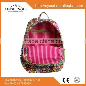 China Manufacturers Cotton Floral Quilted Fabric Eco Aoking Travel Backpack thumbnail-3