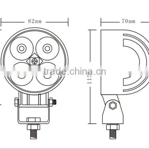 High Quality 12 Watt 4 Inch Working Led Lights 12v Offroad Auto 12w Led Working Light for Car thumbnail-1