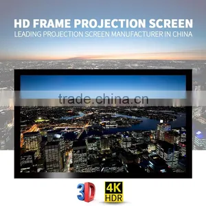 Fast Delivery HD 16:9 150 Inch Wall Mount Fixed Frame Projection Screen / Fixed Frame Projection Screen For Home Cinema thumbnail-1