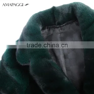 High-end Dyed Dark Green Mink Fur Coat Wholesale thumbnail-4