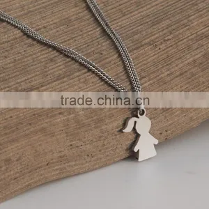 Stainless Steel Little Girl Charm Baby Girl Pendant Little Girl Shaped Pendant for Sale thumbnail-1