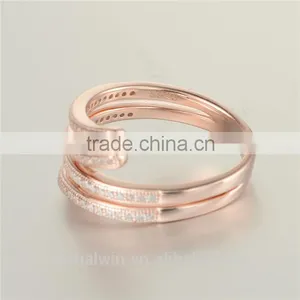 Hign Quality 925 Sterling Silver Cz Rose Gold Plated Fashion Rings Jewelry thumbnail-2