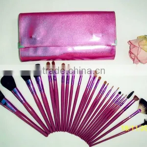 New Style 24pcs Nylon Hair Wooden Handle Promotion Cosmetic Brush Set thumbnail-1