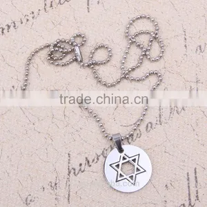 New Arrival Fashion Jewelry Handmade Bead Chain Necklace Religious Necklace Star of David Necklace Stainless Steel thumbnail-5
