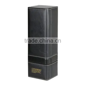 Chinese Factories Wholesale Custom Luxury Single Bottled Wine Box, Leather Black Fashion Beautiful Gift Box thumbnail-1