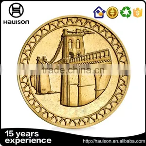 Wholesale New Design Gravity Casting Aluminium Alloy Fake Gold Plating Souvenir Custom Metal Copper Challenge Coin thumbnail-1