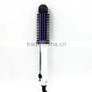 Electric 2 in 1 Brush Hair Straightening Curling Irons Hair Straightener Curler thumbnail-2