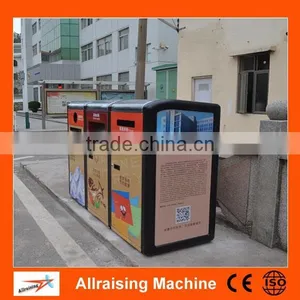 Smart Bus Stop Advertising Trash/garbage Bin, Solar Power Large Garbage Bins thumbnail-2