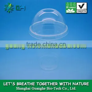 100%biodegradable Disposable PLA Compostable Cups/ Transparent PLA Plastic Cups for Cold Drink With Dome Lid thumbnail-1