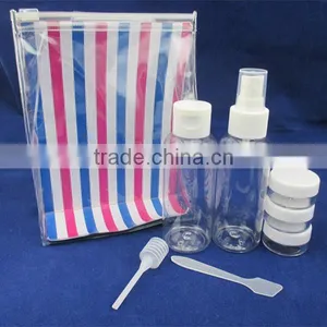 7pcs Plastic Transparent Travel Bottle Set for Women Bottle Container Travel Bottle Kit thumbnail-1