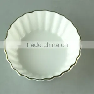 Best Price White Ceramic Dinner Dish With Stripes,porceplain Dish in Sotck thumbnail-2