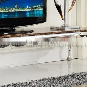 Living Room Classic Furniture Marble Top tv Stand Stainless Steel Furniture thumbnail-3