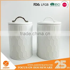 Powder-Coated Retro Metal Embossed Dianond Tea Coffee Sugar Storage Canister,Bread Bin,Cake Tin thumbnail-1