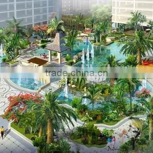 Home Garden Edging Decorative 5ft to 16ft Height Outdoor Artificial Green Plastic Palm Trees EDS06 0815 thumbnail-2