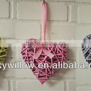 Handmade Large White Woven Wicker Heart for Home Decoration thumbnail-1