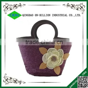 Wholesale Colorful Flower Straw Handbag thumbnail-6