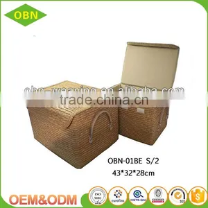 Natural Material Maize Straw Laundry Baskets for Dirty Clothes thumbnail-1