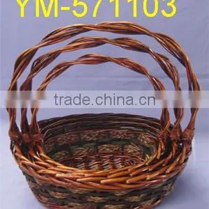 Willow Straw Basket With Beautiful Handle thumbnail-1