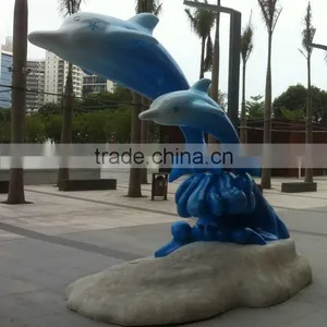 Fiberglass Dolphin Statue Sculpture Figure thumbnail-2
