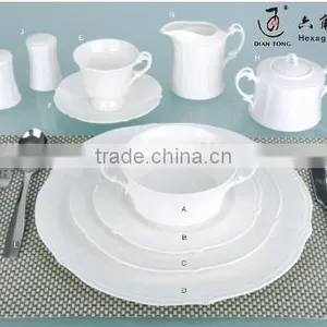 14PCS Fine Bone China White Ceramic Dinnerware Tableware Set thumbnail-1