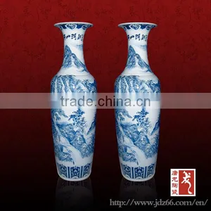 Elegant Large Size Blue and White Chinese Porcelain Vase thumbnail-1