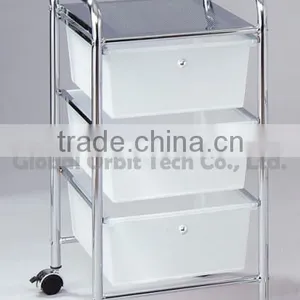 Colorful Storage Drawer Cart With Wheels, 3 Tier Storage Plastic Box Trolley thumbnail-4