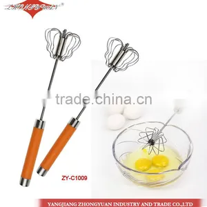 12-inch Hand Push Stainless Steel Rotary Self-mixer Miracle Whisk Beater thumbnail-1