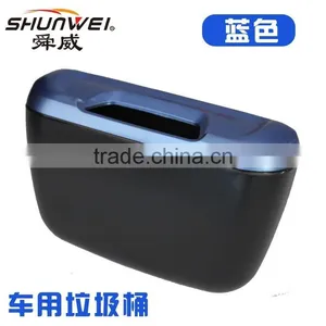 UNIVERSAL Mini Auto Car Trash Rubbish Can Garbage Can Dust Case Holder Box Black thumbnail-1