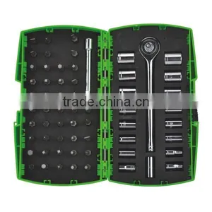 63pcs Screwdriver Bit and 1/4" Socket Set in Plastic Case thumbnail-1