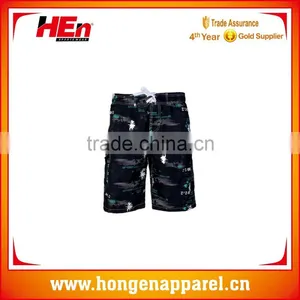 Hongen Apparel Fashion Short Bermuda Surf Short Polo Swimwear Men de Bain Board Shorts Polyester Beach Wear thumbnail-1