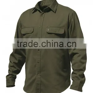 OEM Cotton Solid Color Worker Uniform Front Pocket Workwear Shirt Man Work Shirts thumbnail-6