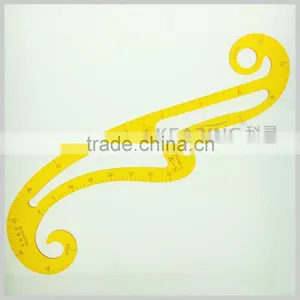 Factory OEM Making Durable Yellow Plastic Tailor Curve Ruler for Sewing Design thumbnail-4