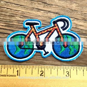 Custom High Quality Embroidered Green Bike Patch for Clothes Embroidery Patch Made in China Choose Size/color thumbnail-5