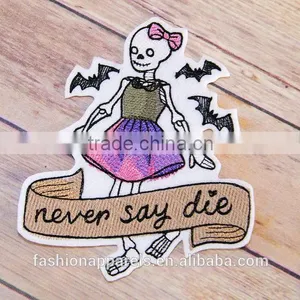 Custom High Quality Embroidered Creative Skulls Patch for Clothes Embroidery Patch Made in China Choose Size/color thumbnail-2