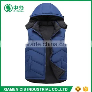 Top Fashion Winter Warmful Outwear Mens Hooded Reversible Down Feather Vest thumbnail-3