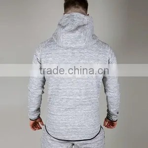 Custom Logo Tracksuit Popular Tri Blend Curve Bottom Tracksuit for Men thumbnail-2