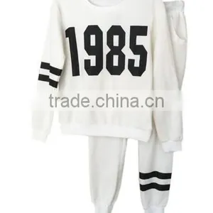 Women 1985 Printed Hoodie Pants Suit Athletic Outfits Tracksuit Sportswear Without Hood thumbnail-1