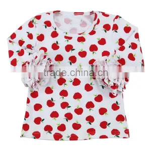 2017 Children Print 3/4 Sleeves Cotton Tops Icing Ruffle Girl Shirt Baby Shirt thumbnail-4