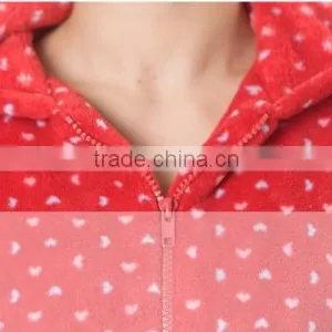 Heart Printing Hooded Zipper Unlined Upper Garment thumbnail-4