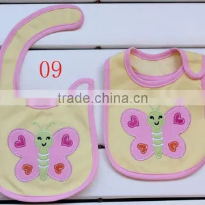 OEM Custom Logo Top Quality Animal Print 100% Cotton Baby Bibs thumbnail-1