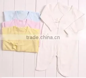 Newborn Romper Baby Cotton Long Sleeve Bodysuit Tie Fasten thumbnail-1