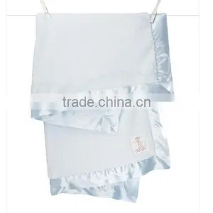 Plain Solid Luxe Blanket Throw With Silk Satin Edge thumbnail-2