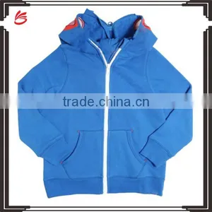 2017 Fancy Wholesale Plain Zip Hoodies Cotton With Hood for Boys thumbnail-1